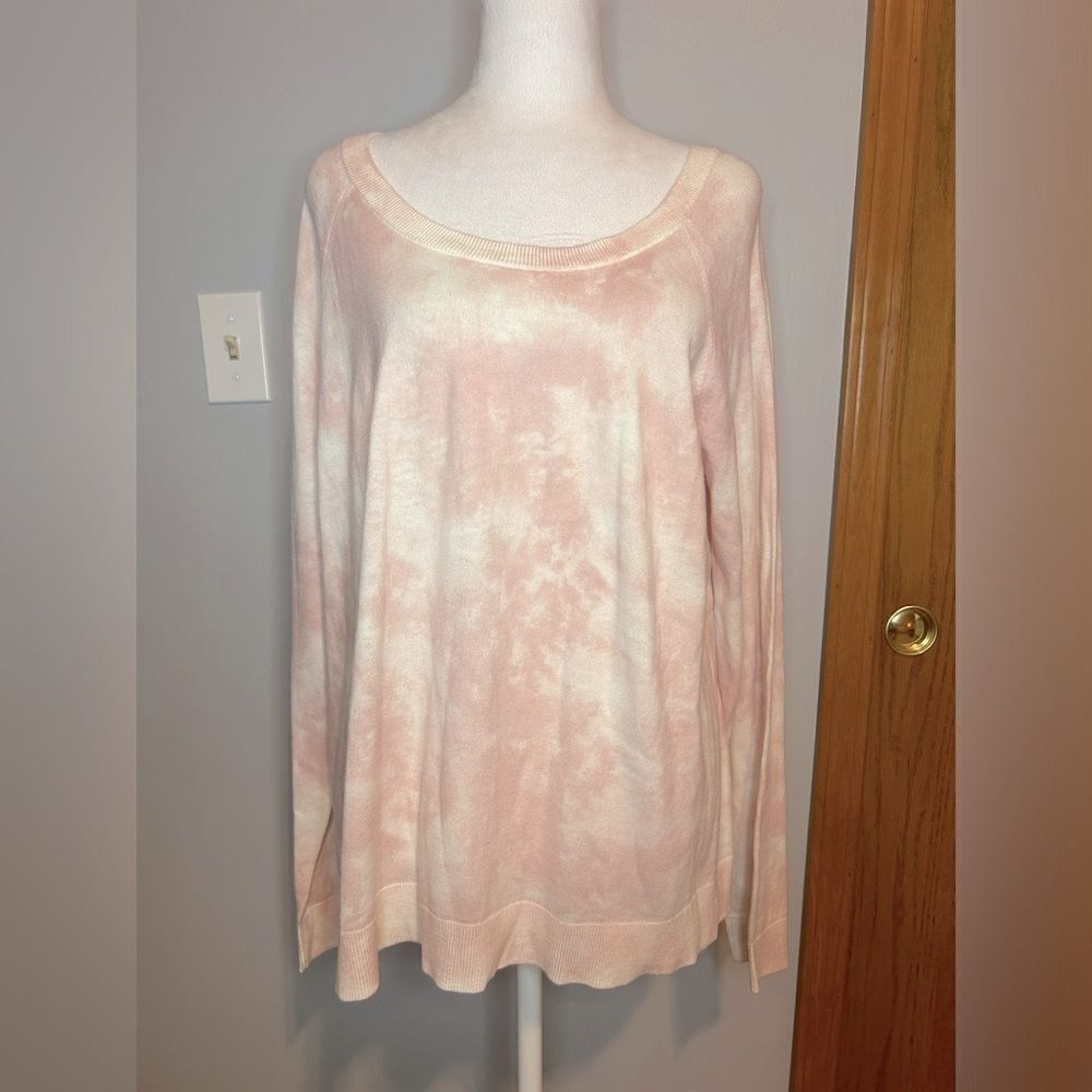 🆕 sanctuary pink tie‎ dye women’s XL lightweight sweater BIN O